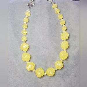 Tarina Tarantino Yellow Carved Rose Necklace